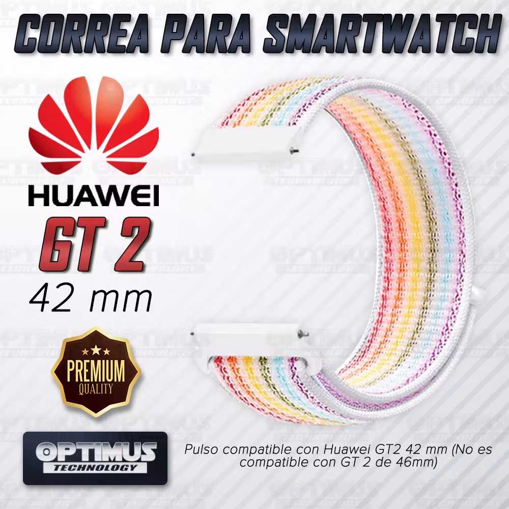 Banda tipo Velcro Tela suave para Reloj Smartwatch Huawei GT 2 42mm | OPTIMUS TECHNOLOGY™ | CRR-VLC-GT2-42 |