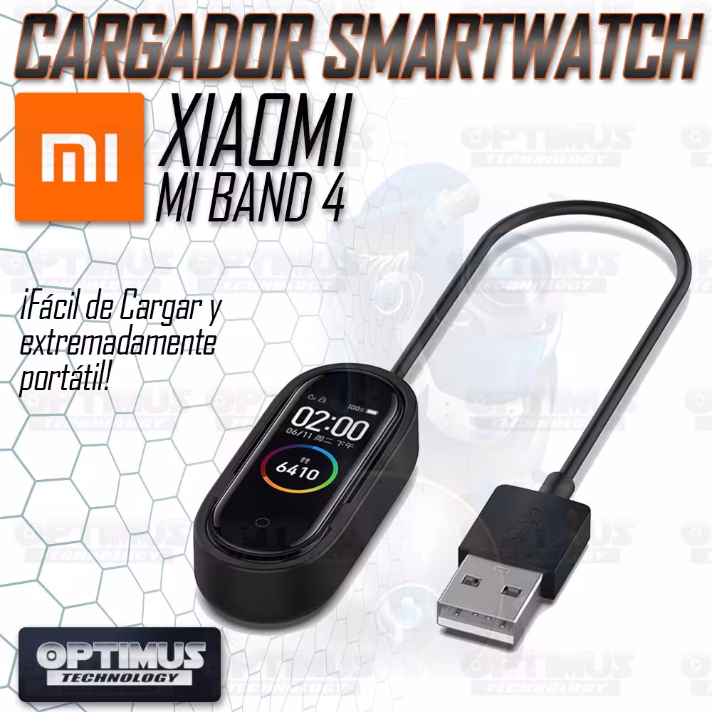 Cable Cargador Pulsera Reloj Smartwatch Xiaomi Mi Band 4 | OPTIMUS TECHNOLOGY™ | CRG-XMI-MB-4 |