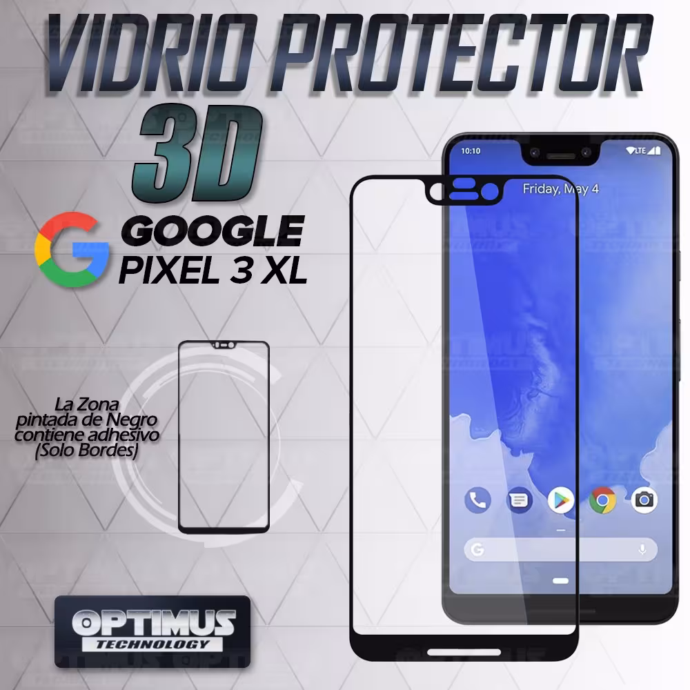 Vidrio Cristal Templado Protector Google Pixel 3XL | OPTIMUS TECHNOLOGY™ | VTP-GG-PX-3XL |
