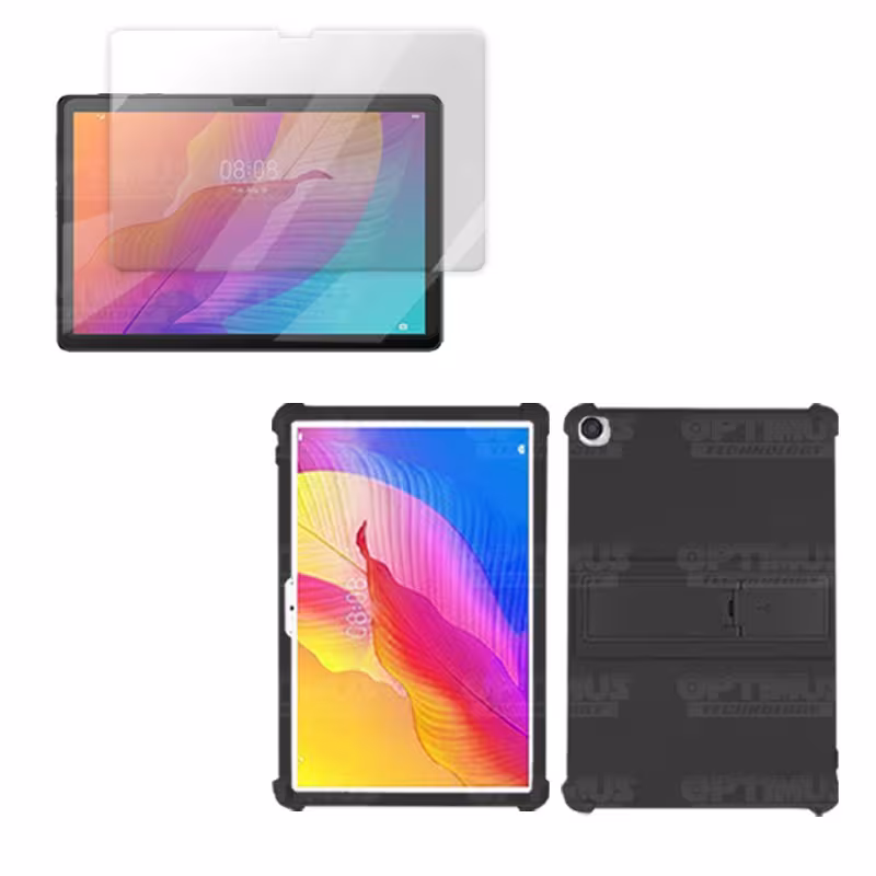 Kit Vidrio templado y Estuche Protector de goma antigolpes con soporte Tablet Huawei matepad T10S OPTIMUS TECHNOLOGY™ - 5