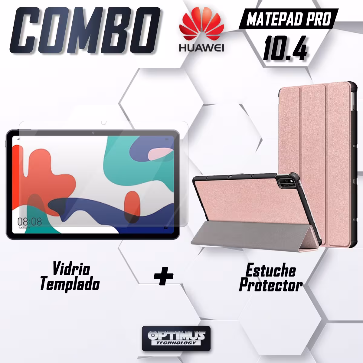 Kit Vidrio Cristal Templado Y Estuche Case Protector para Tablet Huawei matepad 10.4 OPTIMUS TECHNOLOGY™ - 5