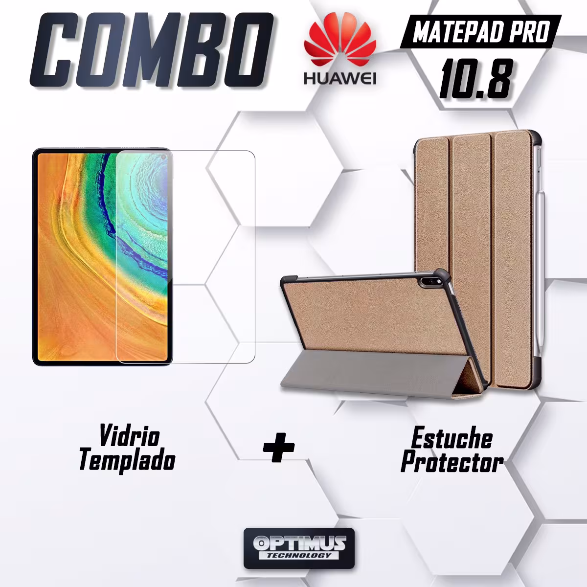 Kit Vidrio Cristal Templado Y Estuche Case Protector para Tablet Huawei Matepad Pro 10.8 OPTIMUS TECHNOLOGY™ - 5