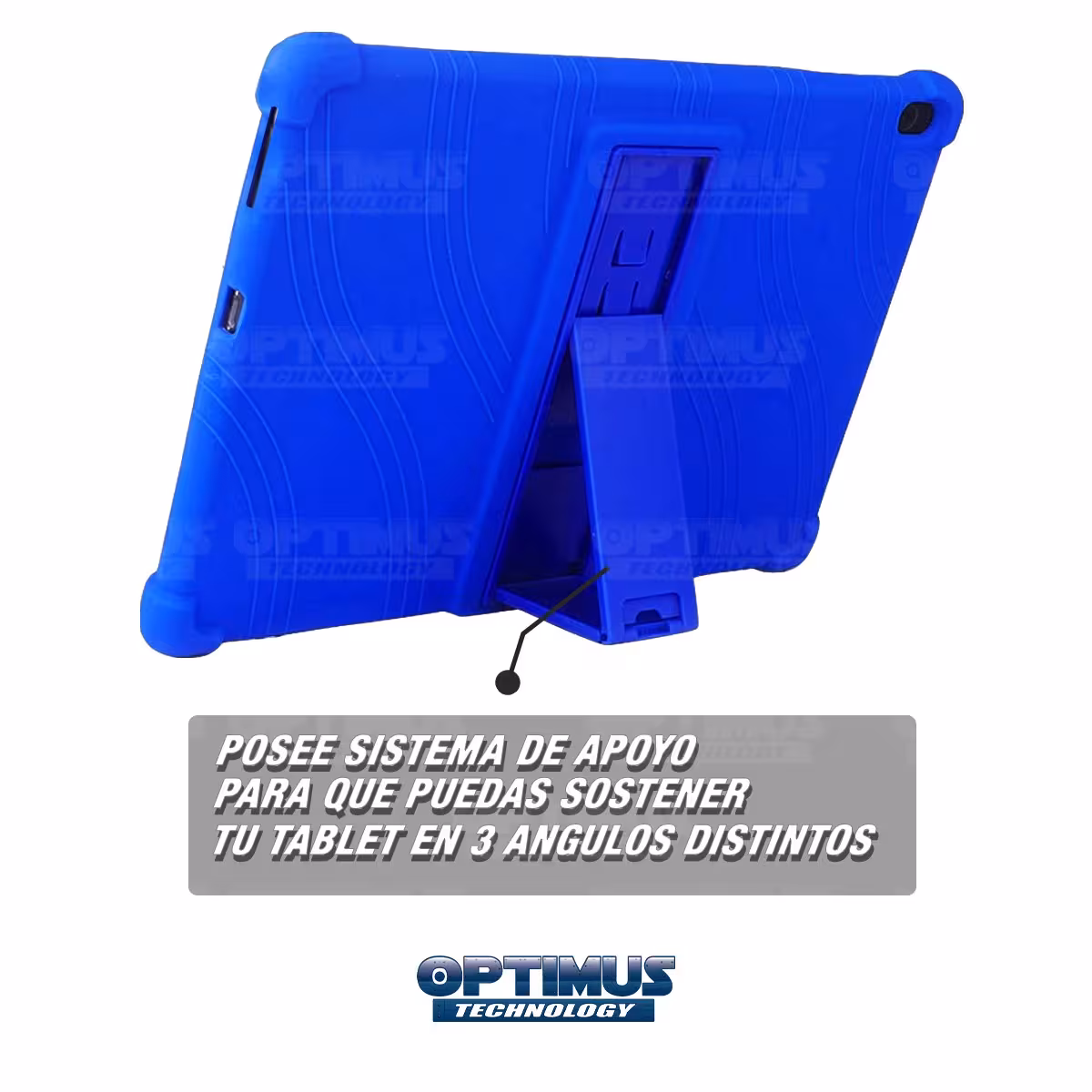 Estuche Case protector de goma Tablet Lenovo m10 plus tb-x606f Anti golpes con soporte OPTIMUS TECHNOLOGY™ - 4