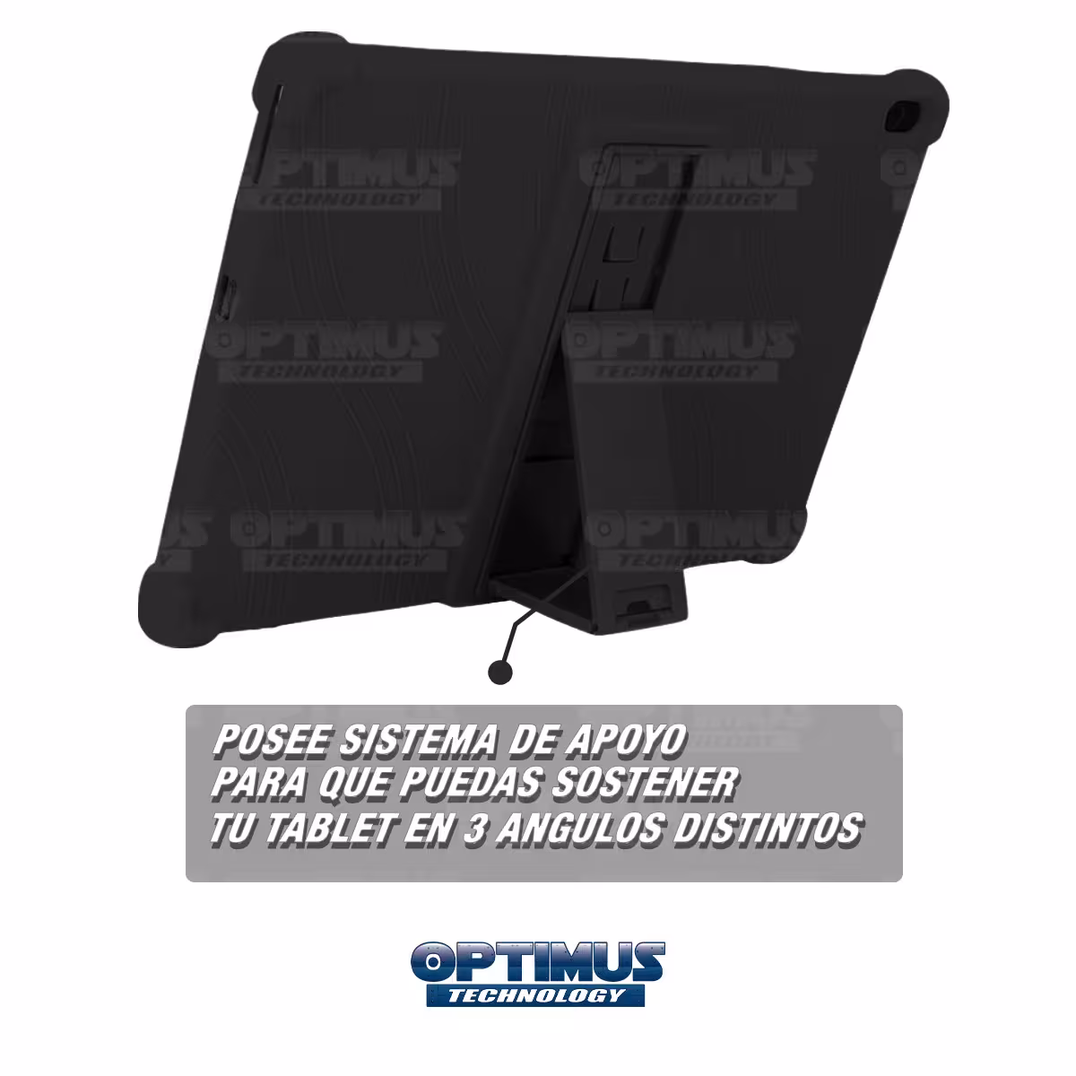 Estuche Case protector de goma Tablet Lenovo m10 plus tb-x606f Anti golpes con soporte OPTIMUS TECHNOLOGY™ - 8