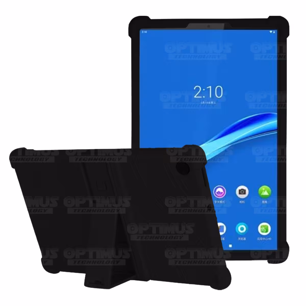 Kit Vidrio templado y Estuche Protector de goma antigolpes con soporte Tablet Lenovo m10 plus tb-x606f OPTIMUS TECHNOLOGY™ - 14