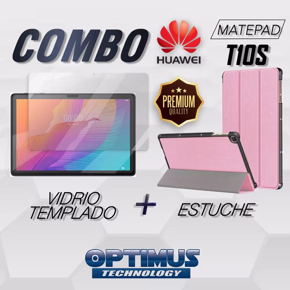 Kit Vidrio Cristal Templado Y Estuche Case Protector para Tablet Huawei matepad T10S OPTIMUS TECHNOLOGY™ - 8