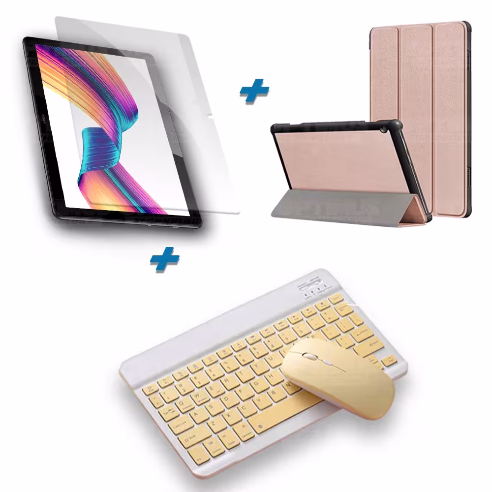 Kit Vidrio templado + Case Forro Protector + Teclado y Mouse Ratón Bluetooth para Tablet Huawei T3-10 OPTIMUS TECHNOLOGY™ - 41
