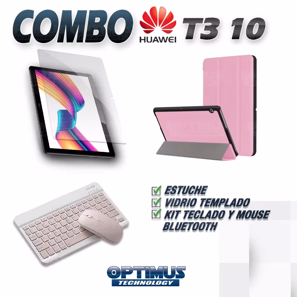 Kit Vidrio templado + Case Forro Protector + Teclado y Mouse Ratón Bluetooth para Tablet Huawei T3-10 OPTIMUS TECHNOLOGY™ - 47