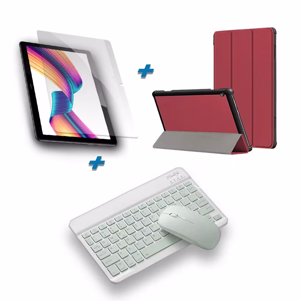 Kit Vidrio templado + Case Forro Protector + Teclado y Mouse Ratón Bluetooth para Tablet Huawei T3-10 OPTIMUS TECHNOLOGY™ - 36
