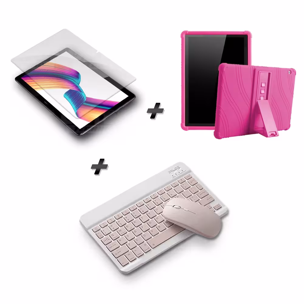 Kit Vidrio templado + Estuche Protector Goma + Teclado y Mouse Ratón Bluetooth para Tablet Huawei T3-10 OPTIMUS TECHNOLOGY™ - 14