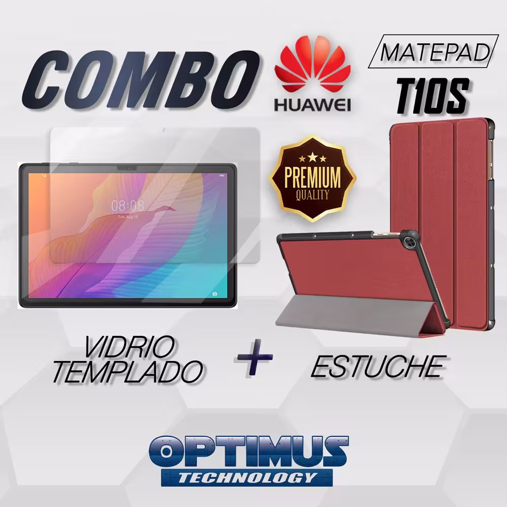 Kit Vidrio Cristal Templado Y Estuche Case Protector para Tablet Huawei matepad T10S OPTIMUS TECHNOLOGY™ - 11