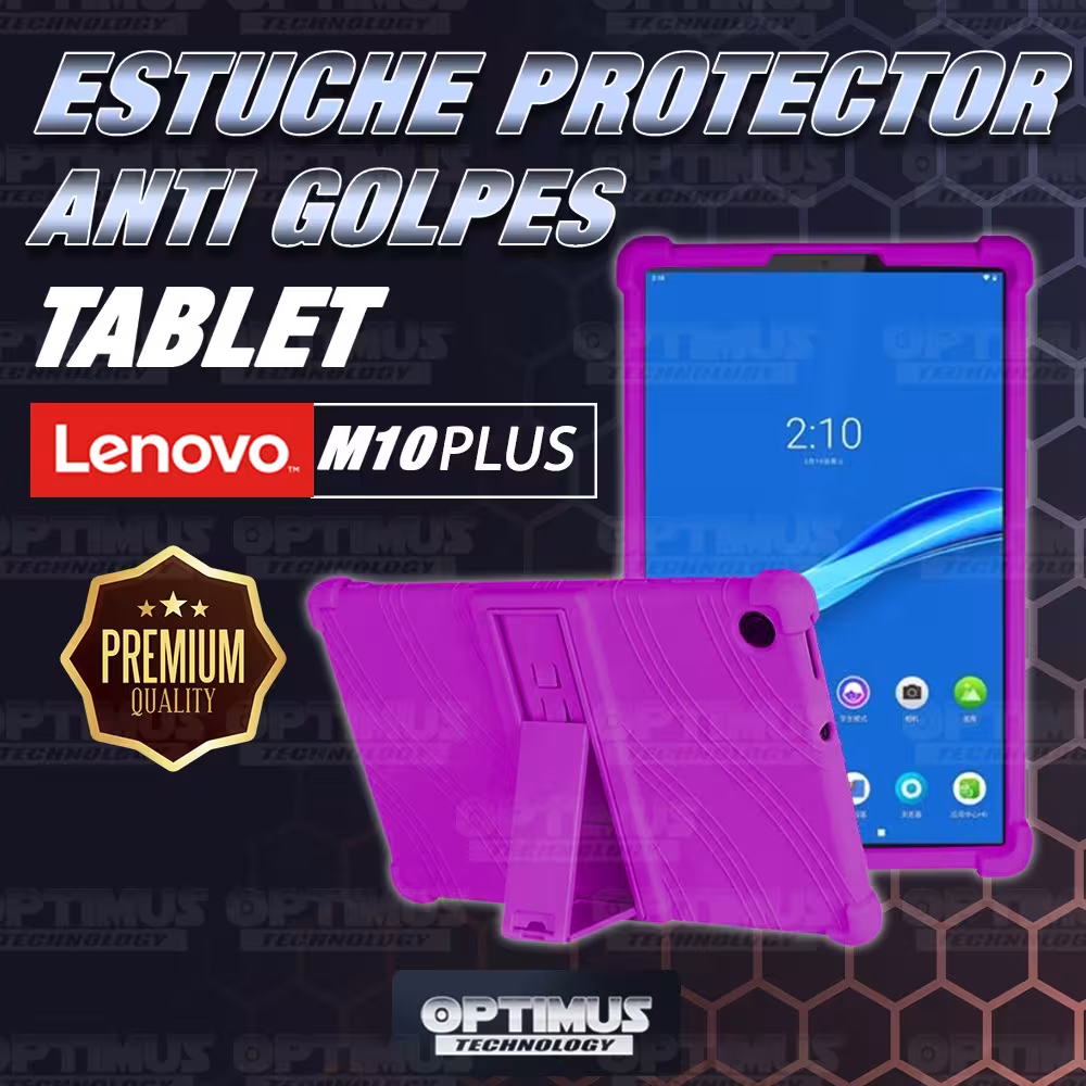 Estuche Case protector de goma Tablet Lenovo m10 plus tb-x606f Anti golpes con soporte OPTIMUS TECHNOLOGY™ - 18