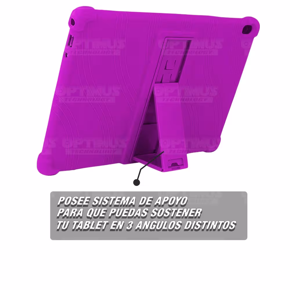 Kit Vidrio templado y Estuche Protector de goma antigolpes con soporte Tablet Lenovo m10 plus tb-x606f OPTIMUS TECHNOLOGY™ - 23