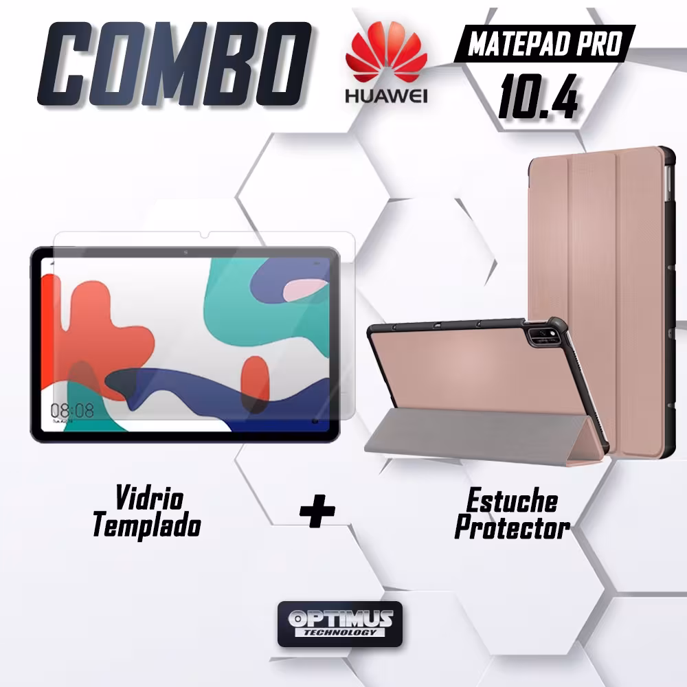 Kit Vidrio Cristal Templado Y Estuche Case Protector para Tablet Huawei matepad 10.4 OPTIMUS TECHNOLOGY™ - 14