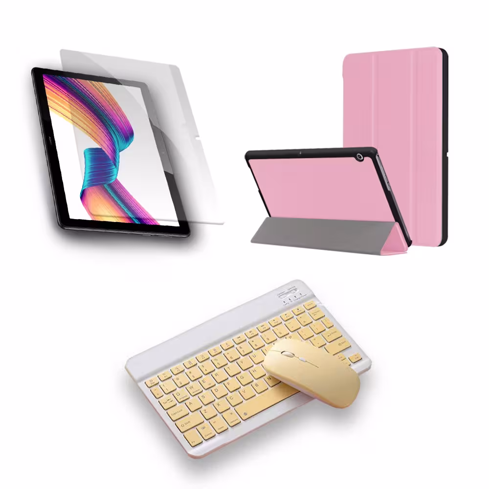 Kit Vidrio templado + Case Forro Protector + Teclado y Mouse Ratón Bluetooth para Tablet Huawei T3-10 OPTIMUS TECHNOLOGY™ - 5