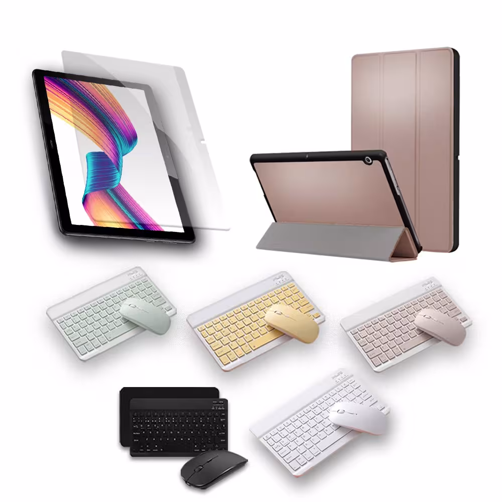 Kit Vidrio templado + Case Forro Protector + Teclado y Mouse Ratón Bluetooth para Tablet Huawei T3-10 OPTIMUS TECHNOLOGY™ - 8