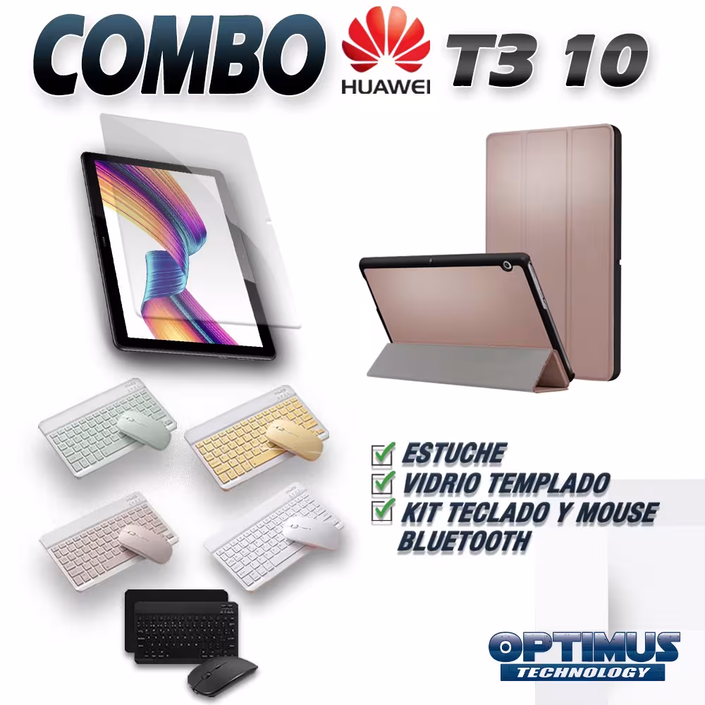 Kit Vidrio templado + Case Forro Protector + Teclado y Mouse Ratón Bluetooth para Tablet Huawei T3-10 OPTIMUS TECHNOLOGY™ - 14