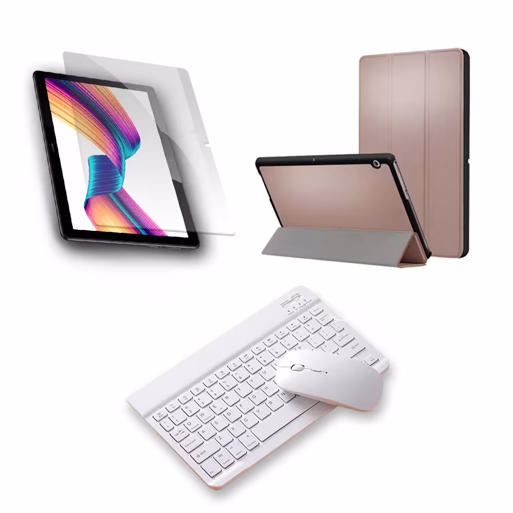 Kit Vidrio templado + Case Forro Protector + Teclado y Mouse Ratón Bluetooth para Tablet Huawei T3-10 OPTIMUS TECHNOLOGY™ - 9
