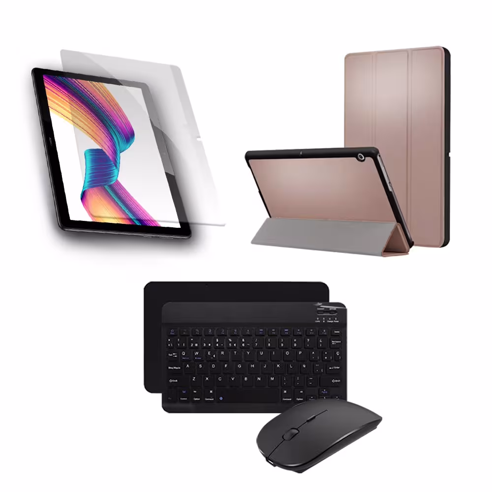 Kit Vidrio templado + Case Forro Protector + Teclado y Mouse Ratón Bluetooth para Tablet Huawei T3-10 OPTIMUS TECHNOLOGY™ - 12