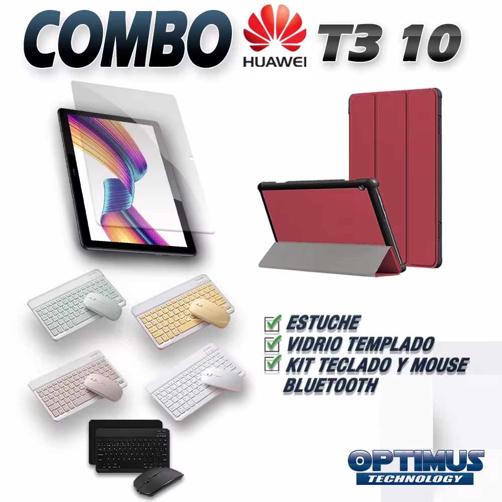 Kit Vidrio templado + Case Forro Protector + Teclado y Mouse Ratón Bluetooth para Tablet Huawei T3-10 OPTIMUS TECHNOLOGY™ - 21