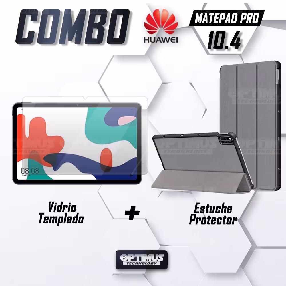 Kit Vidrio Cristal Templado Y Estuche Case Protector para Tablet Huawei matepad 10.4 OPTIMUS TECHNOLOGY™ - 17