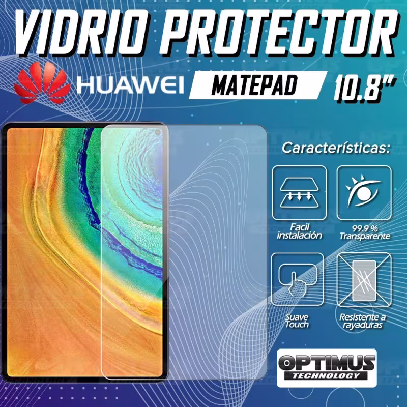 Kit Vidrio templado + Case Forro Protector + Teclado y Mouse Ratón Bluetooth para Tablet Huawei Matepad Pro 10.8 OPTIMUS TECHNOL