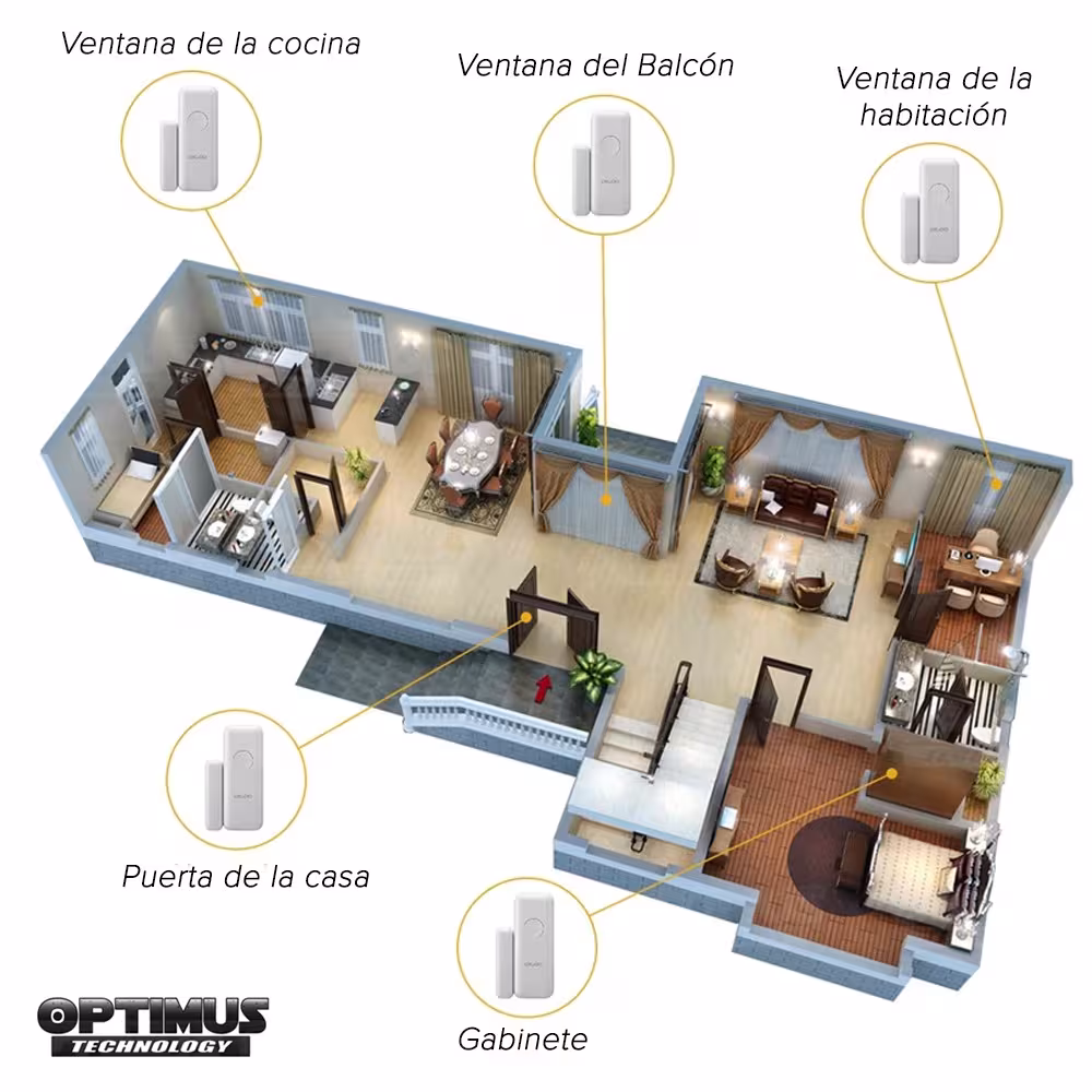 Seguridad - Sensor Detector Magnético para puertas o ventanas Digoo GSM para Alarmas de 433 MHz OPTIMUS TECHNOLOGY™ - 6