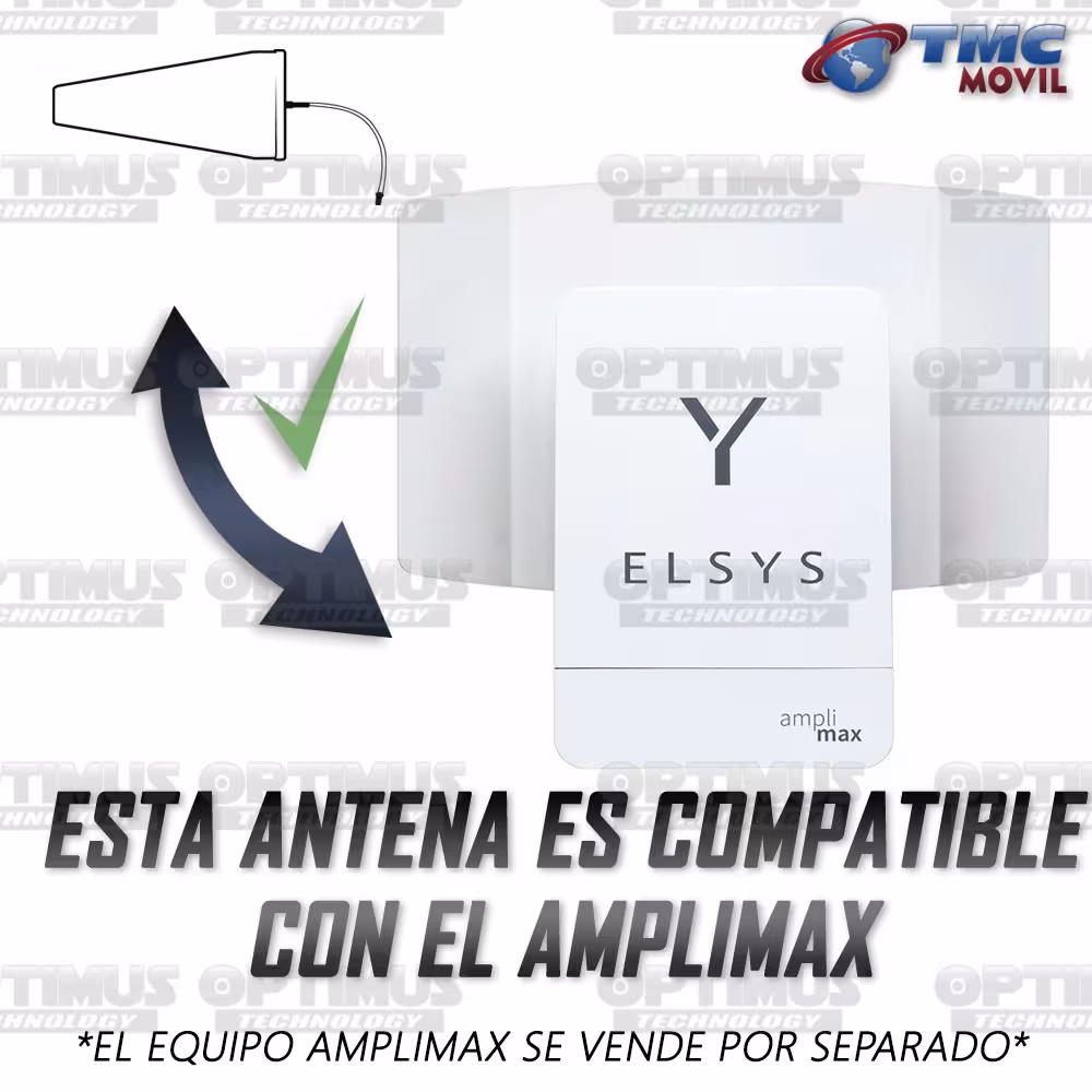Antena amplificadora señal Cuatriband TMC Plus 4GLTE 65dB Surecall SC-231W + 10 metros de cable RG-6 700 MHz Banda 28/28A TMC MO