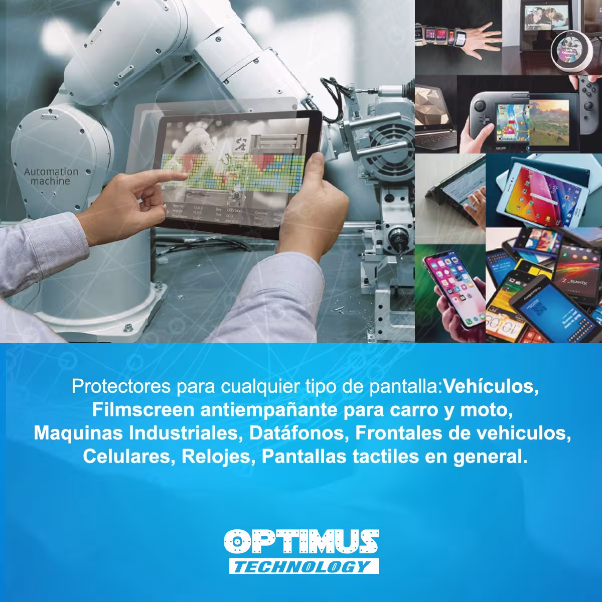 Rollo Material para la fabricación de Film Screen protectores de pantalla 19x100cm Zafiro / Mate Anti Huella OPTIMUS TECHNOLOGY™