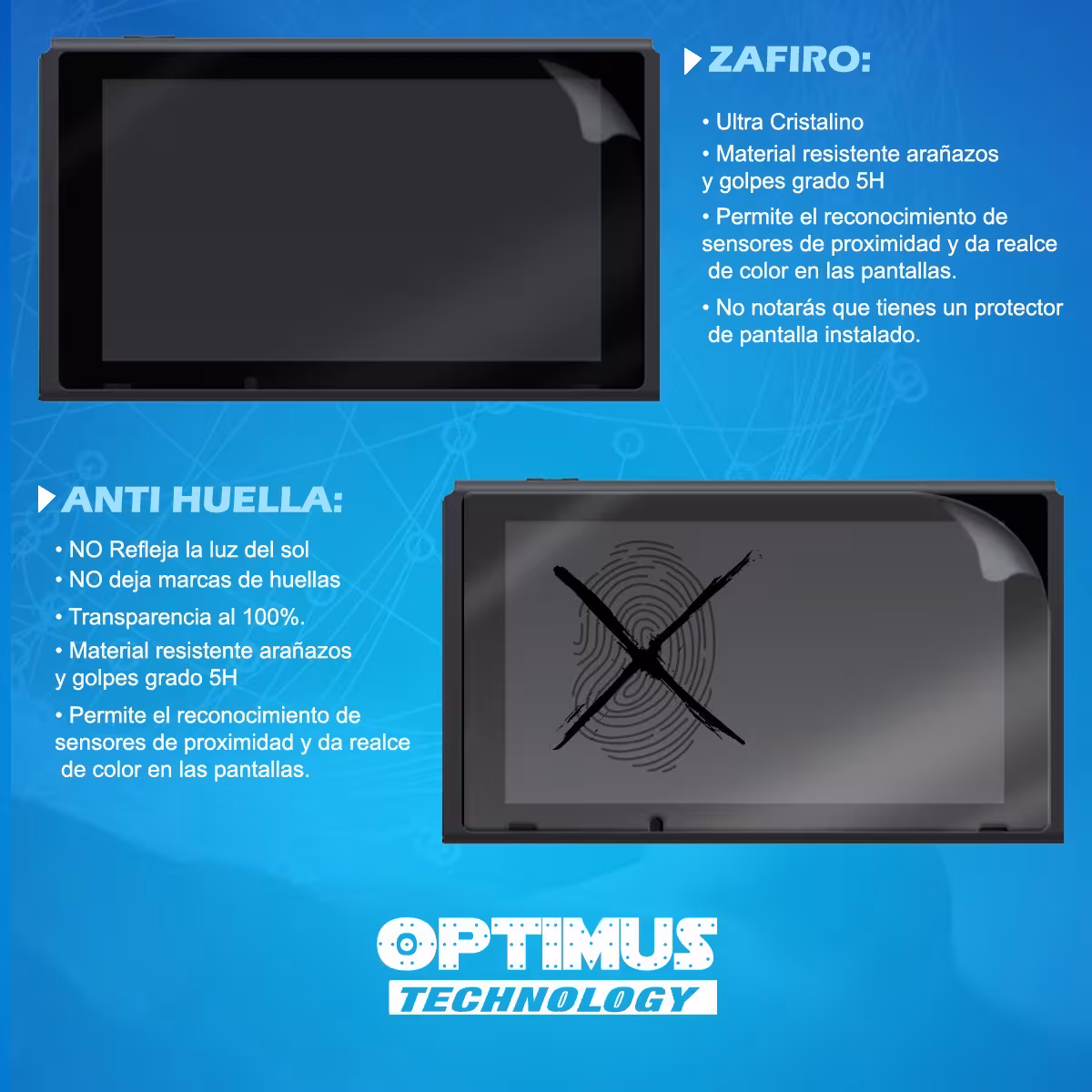 Rollo Material para la fabricación de Film Screen protectores de pantalla 19x100cm Zafiro / Mate Anti Huella OPTIMUS TECHNOLOGY™
