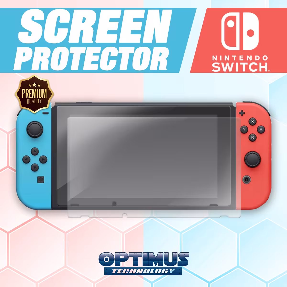 Dos ( 2 ) Film Screen Protector Zafiro de pantalla Flexible Consola Control Nintendo Switch | OPTIMUS TECHNOLOGY™ | 2SCZ-NSW |