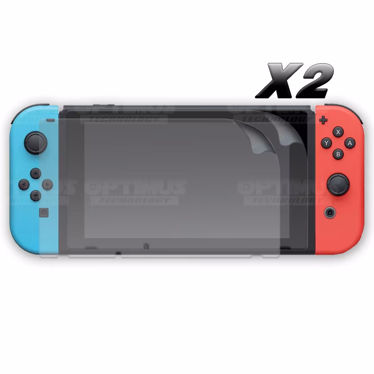 Dos ( 2 ) Film Screen Protector Zafiro de pantalla Flexible Consola Control Nintendo Switch | OPTIMUS TECHNOLOGY™ | 2SCZ-NSW |