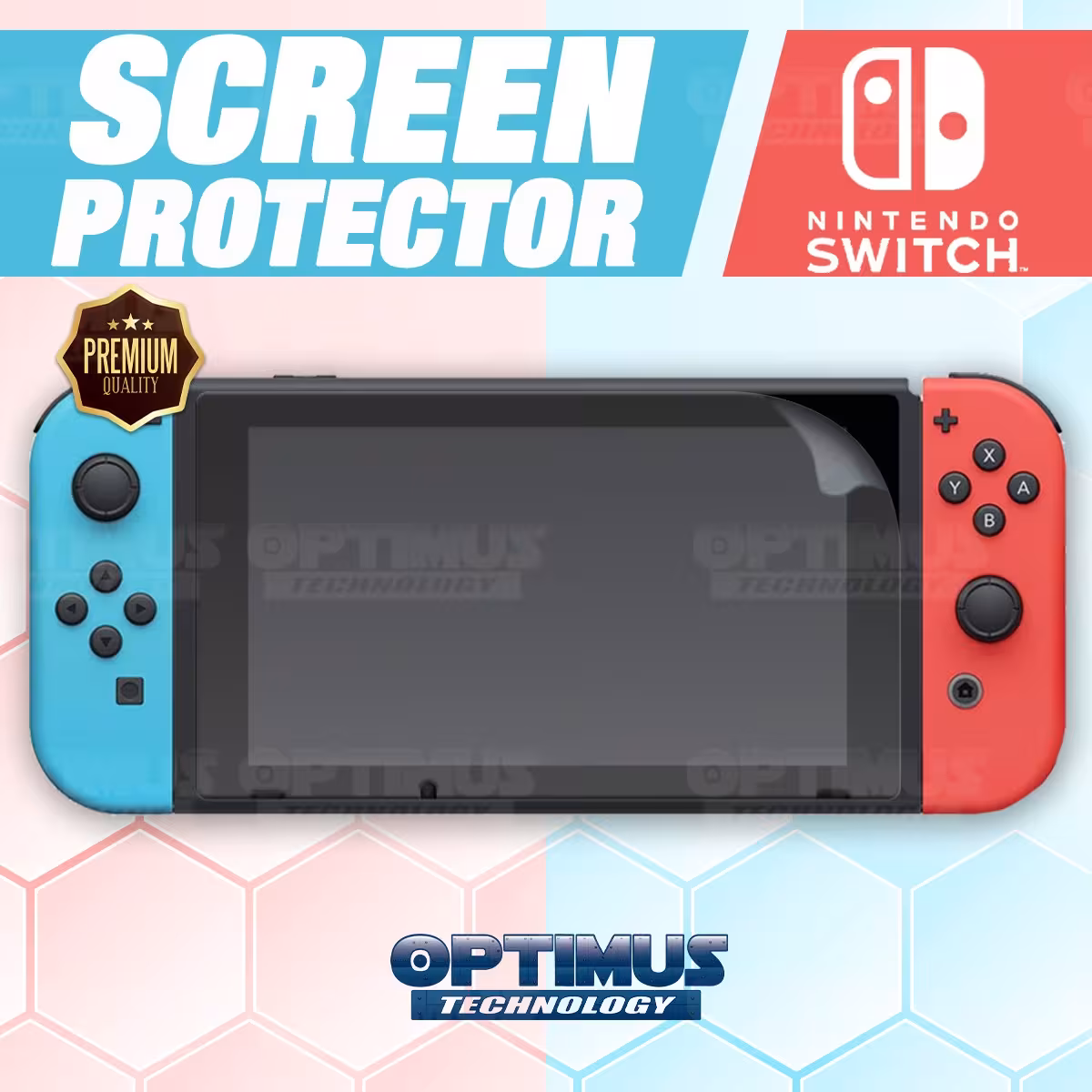 Dos ( 2 ) Film Screen Protector Zafiro de pantalla Flexible Consola Control Nintendo Switch | OPTIMUS TECHNOLOGY™ | 2SCZ-NSW |