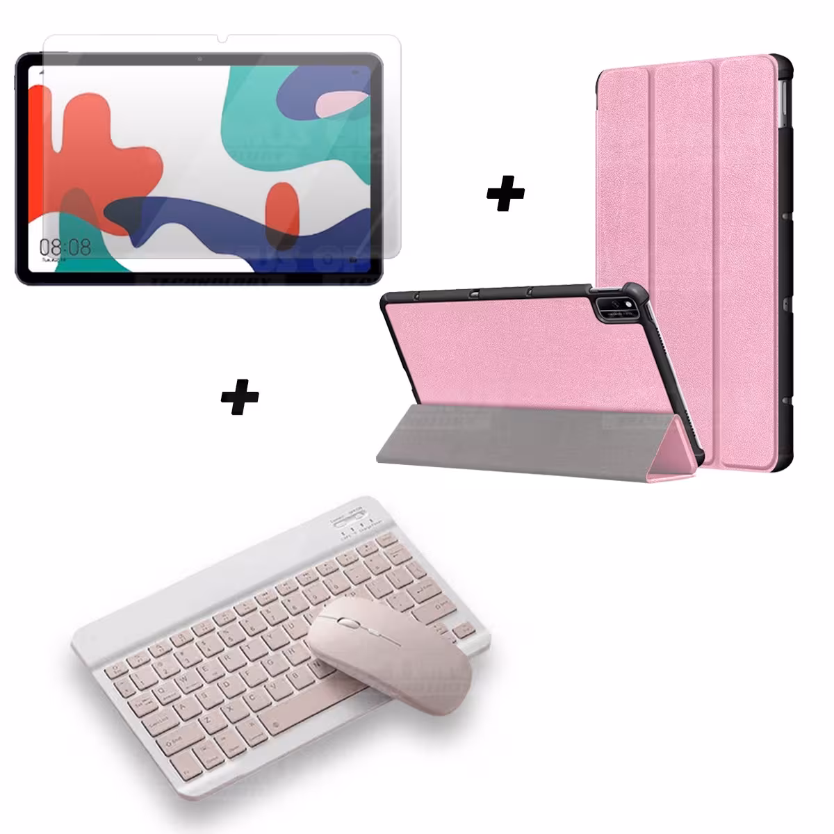 Kit Vidrio templado + Case Forro Protector + Teclado y Mouse Ratón Bluetooth para Tablet Huawei Matepad 10.4 OPTIMUS TECHNOLOGY™