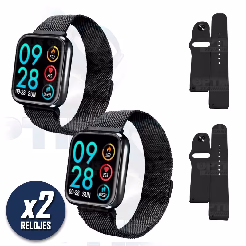 Kit Dos 2 Smartwatch Reloj Inteligente OPTIMUS BAND X PRO™ (Smartwatch p70) Compatible Android IOS