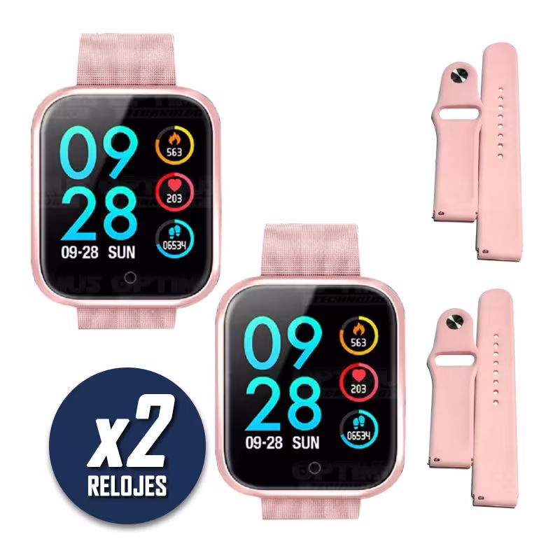 Kit Dos 2 Smartwatch Reloj Inteligente OPTIMUS BAND X PRO™ (Smartwatch p70) Compatible Android IOS