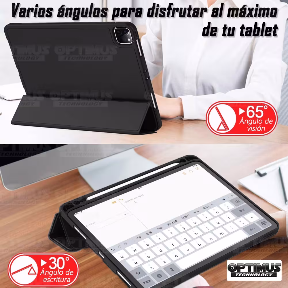 Estuche Case Protector Con Tapa Tablet iPad Pro 12.9 2020 con portalápiz | OPTIMUS TECHNOLOGY™ | EST-IPD-PRO-12.9-2019 |