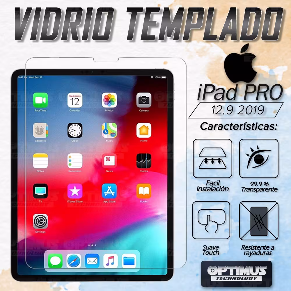 Vidrio Cristal Templado Tablet iPad Pro 12.9 2019 - 2020 | OPTIMUS TECHNOLOGY™ | VTP-IPD-12.9-19 |