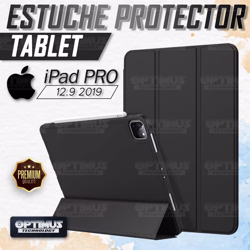 Kit Vidrio Cristal Templado Y Estuche Case Protector con portalápiz Tablet iPad Pro 12.9 2019 OPTIMUS TECHNOLOGY™ - 7