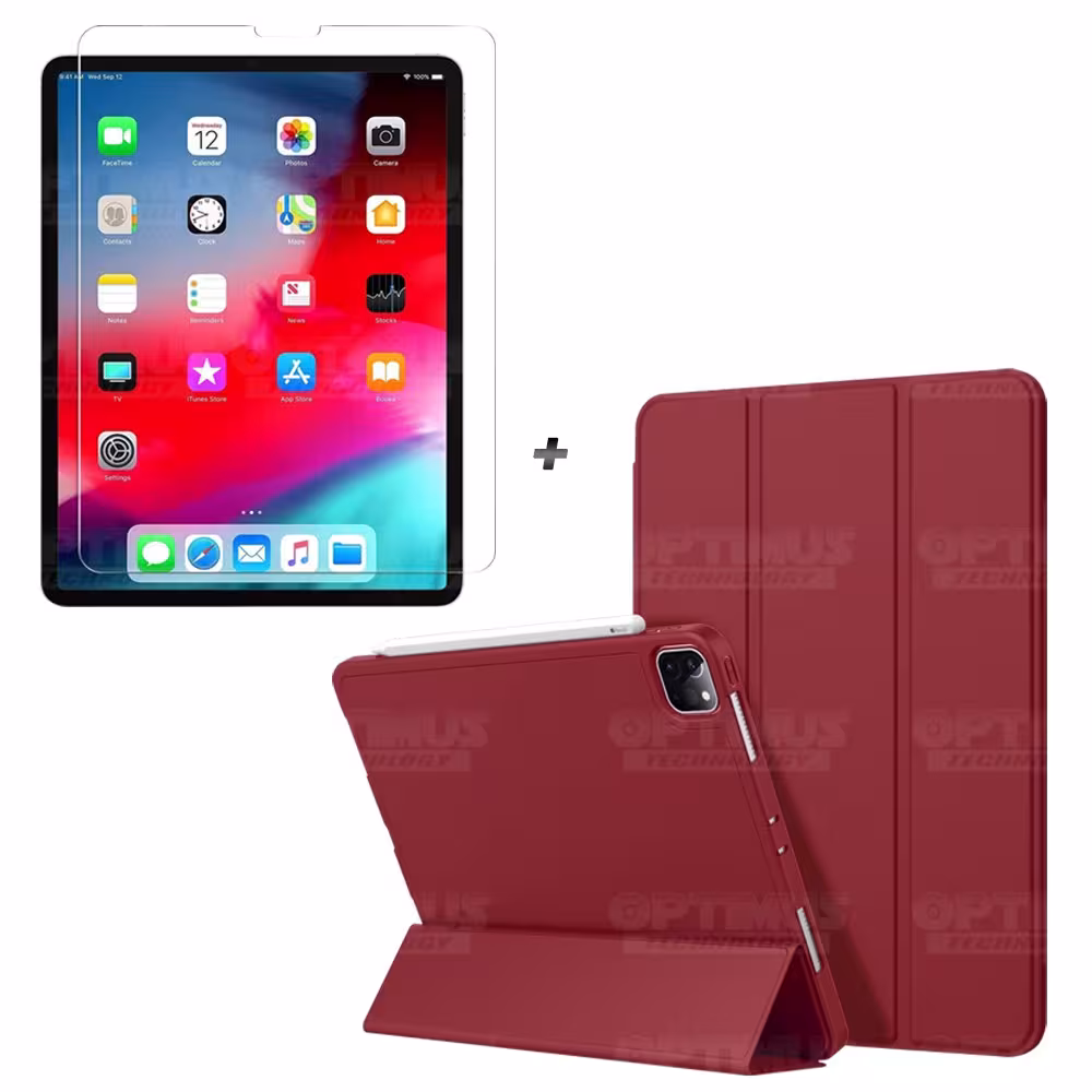 Kit Vidrio Cristal Templado Y Estuche Case Protector con portalápiz Tablet iPad Pro 12.9 2019 OPTIMUS TECHNOLOGY™ - 9