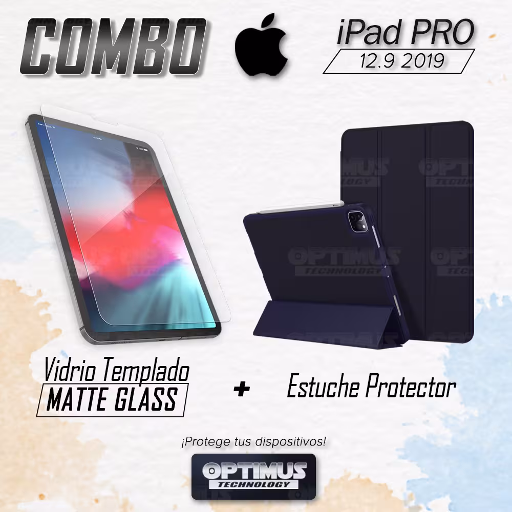 Kit Vidrio Templado Matte Glass Y Estuche Case Protector con portalápiz Tablet iPad Pro 12.9 2019 OPTIMUS TECHNOLOGY™ - 6