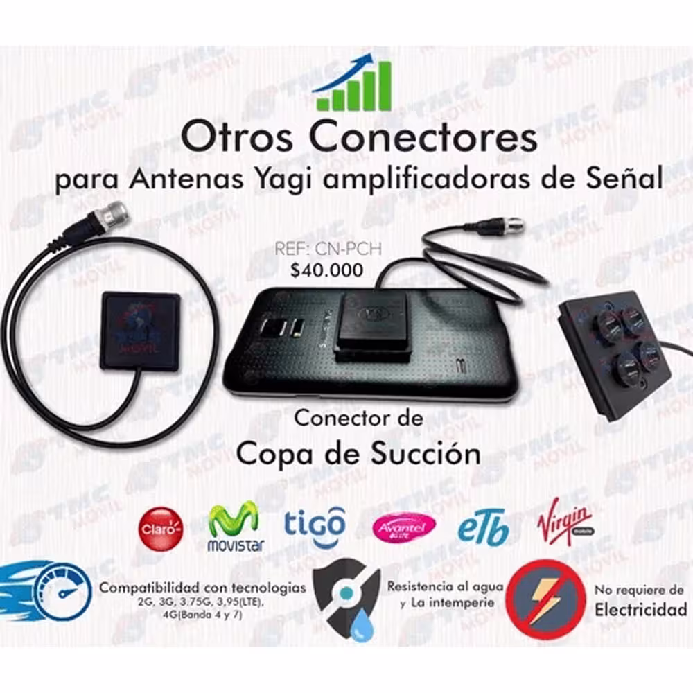 Conector Para Antenas Yagi Copa De Succion Chupa | OPTIMUS TECHNOLOGY™ | CNR-ANT-CHP |
