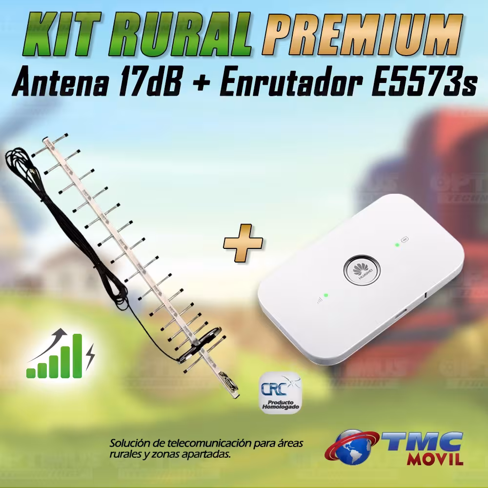 KIT Antena Amplificadora De Señal Yagi 17 Db Con Enrutador Mifi Huawei E5573s-508 | HUAWEI COLOMBIA | KT-YG17-E5573s-508 |