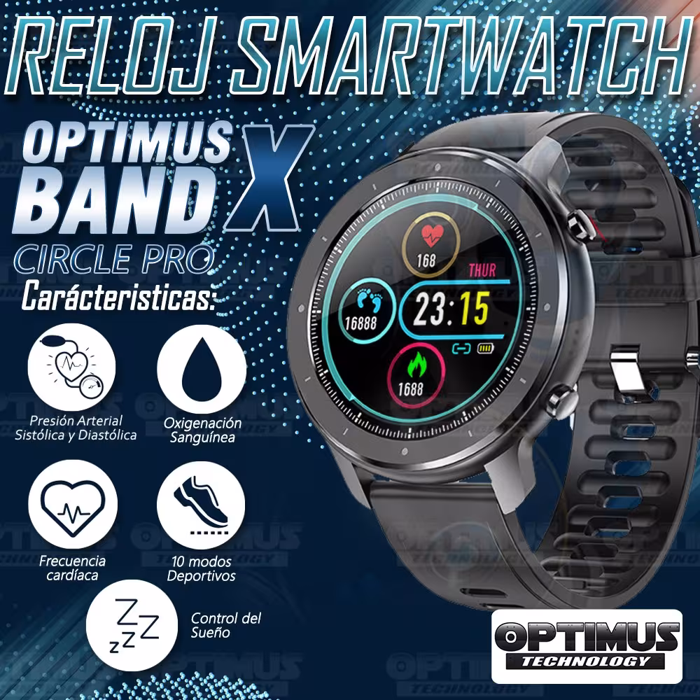 Smartwatch F12 Reloj Inteligente Optimus band X Circle Ritmo Cardiaco Compatible Android IOS | OPTIMUS TECHNOLOGY™ | F12 |