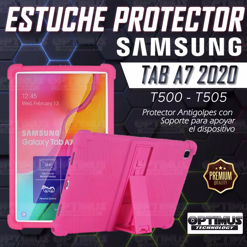 Estuche Case protector de goma Tablet Samsung Galaxy Tab A7 10.4 2020 T500 - T505 Anti golpes con soporte OPTIMUS TECHNOLOGY™ -