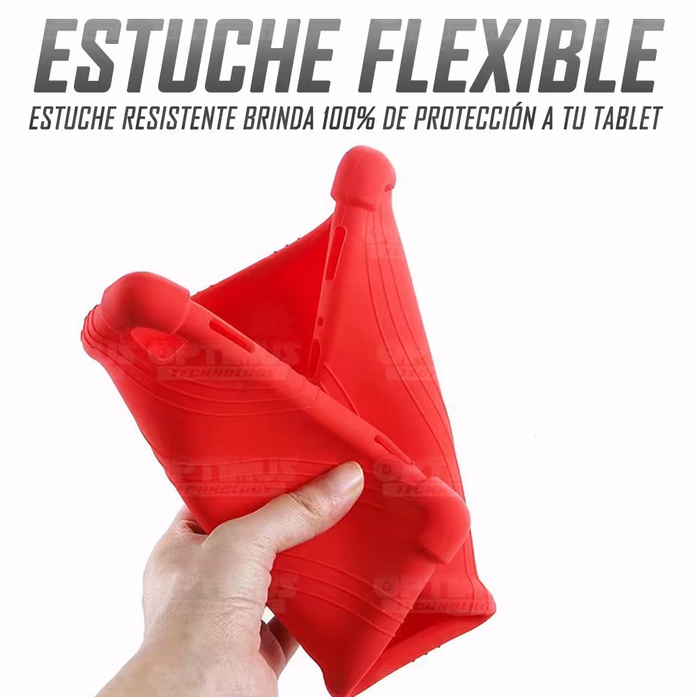 Kit Vidrio templado y Estuche Protector de goma antigolpes con soporte Tablet Samsung Galaxy Tab A7 10.4 2020 T500 - T505 OPTIMU
