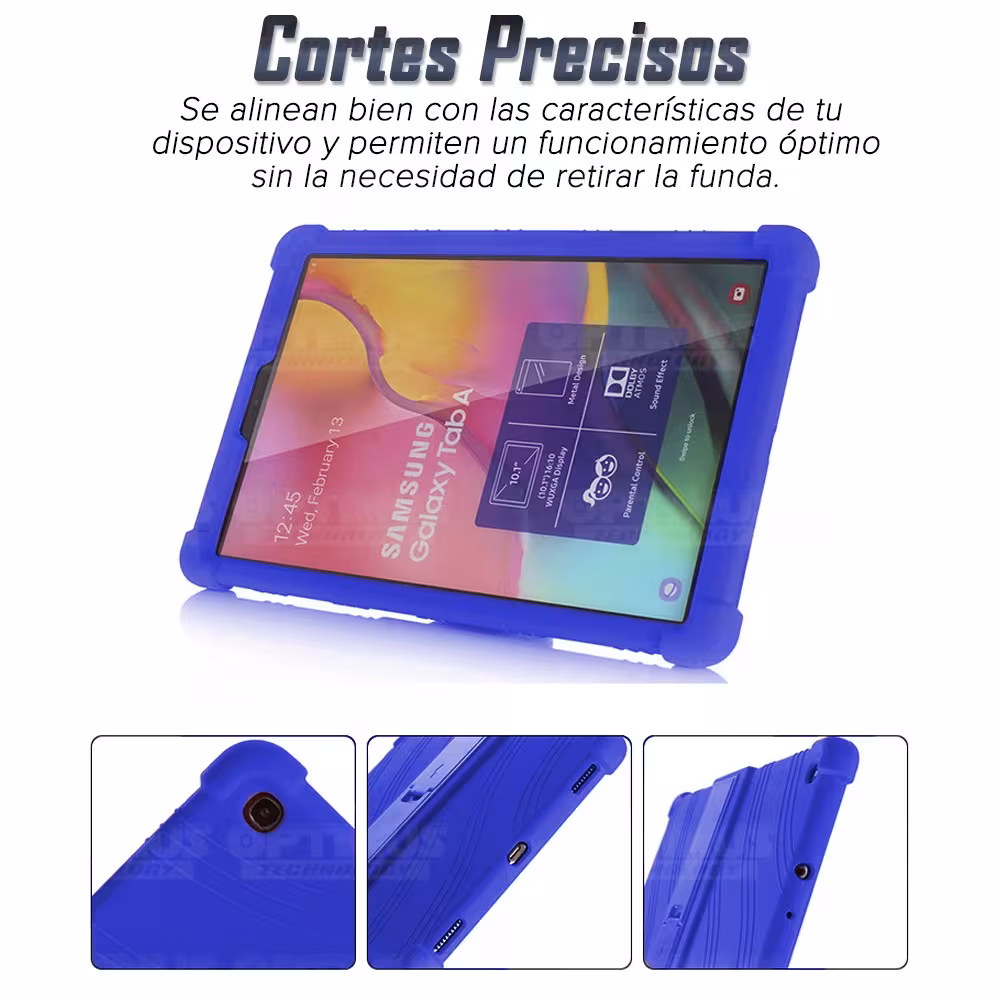 Kit Vidrio templado y Estuche Protector de goma antigolpes con soporte Tablet Samsung Galaxy Tab A7 10.4 2020 T500 - T505 OPTIMU