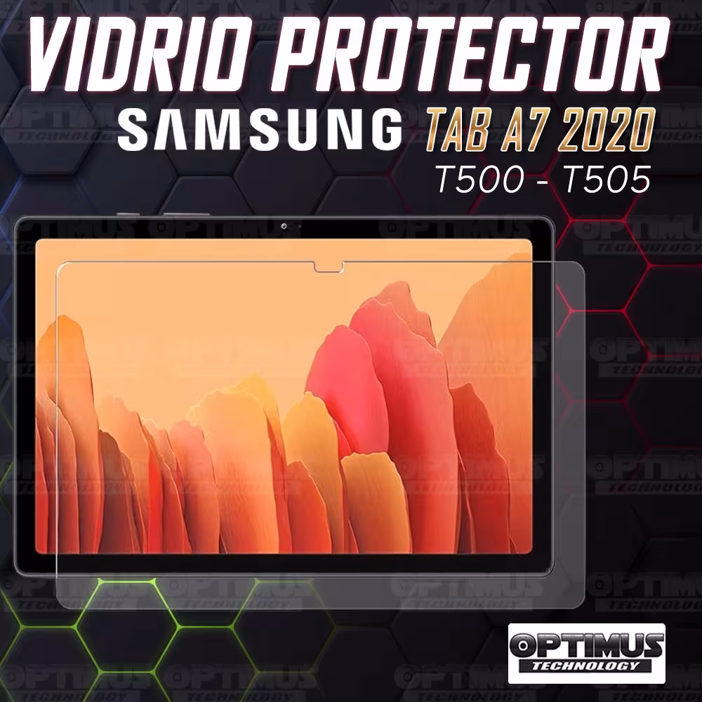 Kit Vidrio templado y Estuche Protector de goma antigolpes con soporte Tablet Samsung Galaxy Tab A7 10.4 2020 T500 - T505 OPTIMU