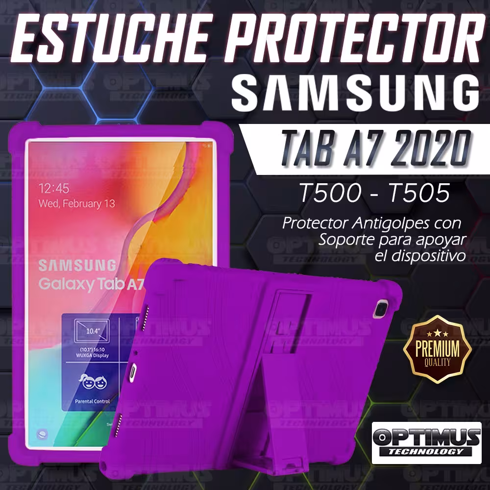 Estuche Case protector de goma Tablet Samsung Galaxy Tab A7 10.4 2020 T500 - T505 Anti golpes con soporte OPTIMUS TECHNOLOGY™ -