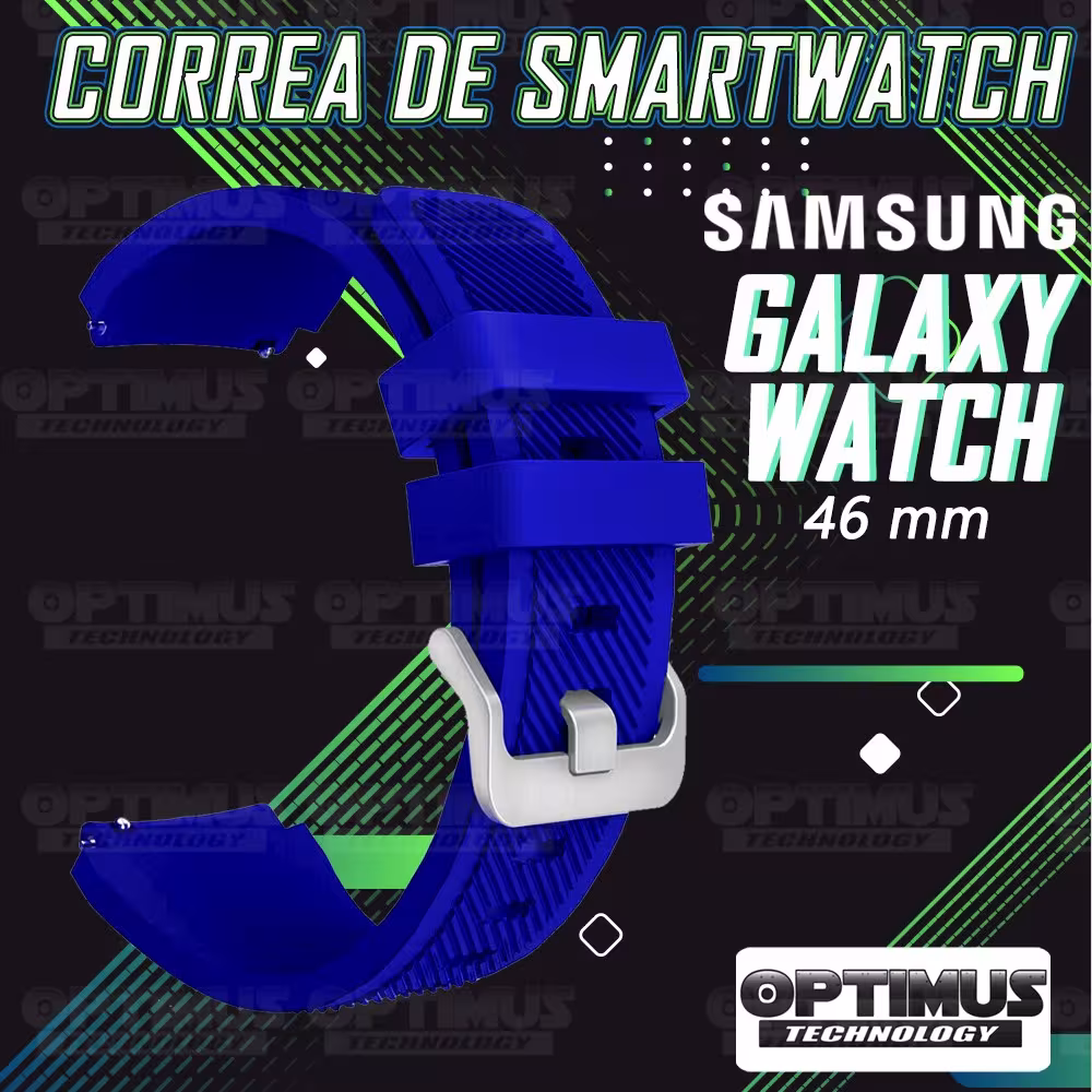 Kit Correa Pulso Manilla de Goma Y Vidrio Templado Samsung Galaxy Watch 46mm | OPTIMUS TECHNOLOGY™ | CRRY-VTP-GX-WCH-46 |